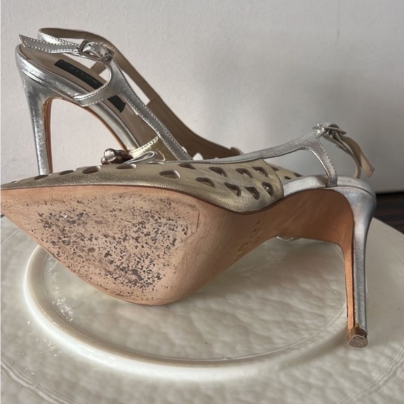 John Richmond Silver Stiletto Heels with Cutout Design - Picture 6 of 7